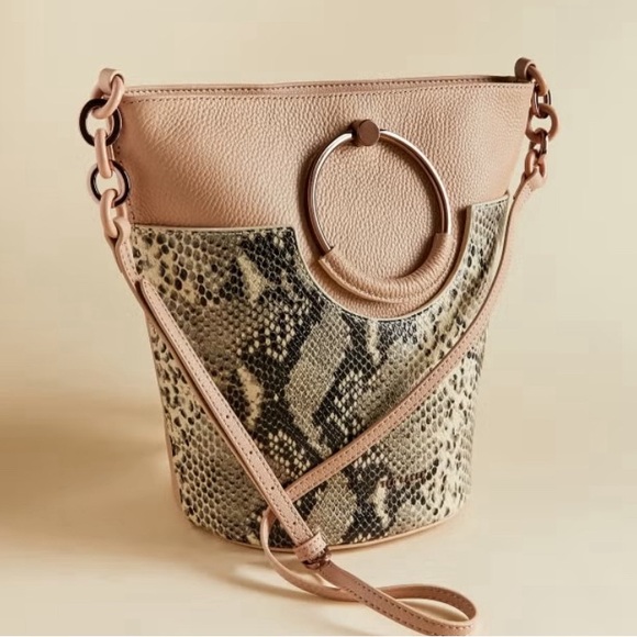 Ted Baker Handbags - Ted Baker Pink and Black Snakeskin Bag